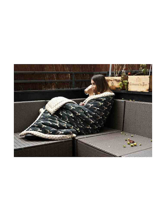La Millou Κουβέρτα Βελουτέ Royal Arrows Λευκή 140x200εκ.