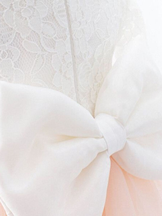 Pugi Orange Baptism Clothing Set with Hair Accessories & Dress made of Tulle 2pcs