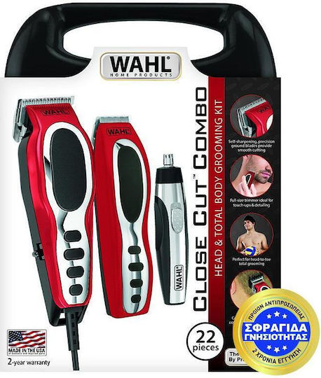 Wahl Professional Close Cut Pro Combo Σετ Κουρευτικής Μηχανής Ρεύματος Κόκκινο 79520-5616