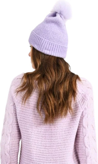 Beanie Γυναικείος Σκούφος Πλεκτός σε Μωβ χρώμα