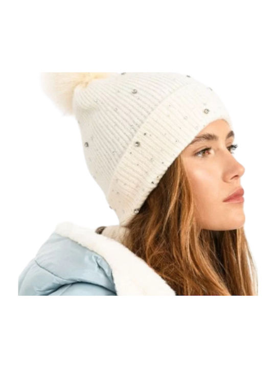 Knitted Beanie Cap White
