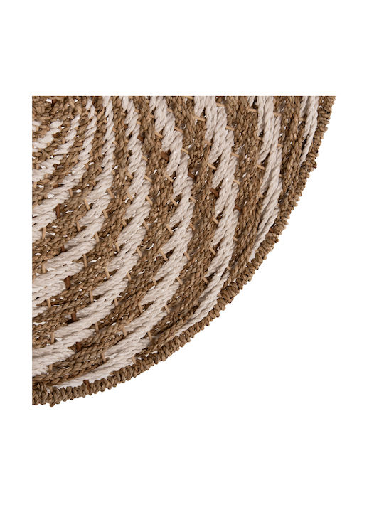 Freebox Wall Decor Plate White Made of Wicker Material 61x3x61cm