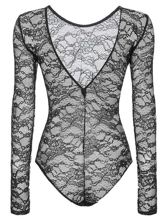 Long Sleeve Bodysuit Rotazionale Black