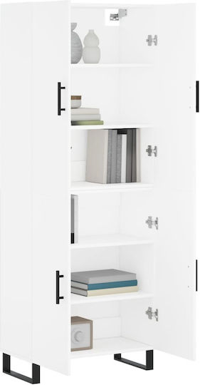 Bibliotecă Albă 69.5x34x180 cm
