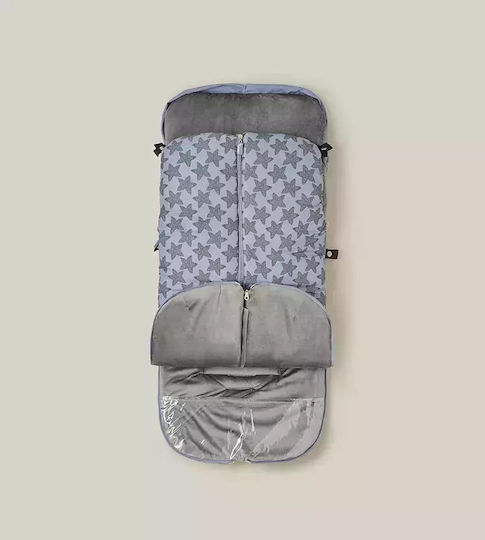 Interbaby Star Universal Stroller Footmuff Waterproof Gray with Velvet Lining 90x46cm