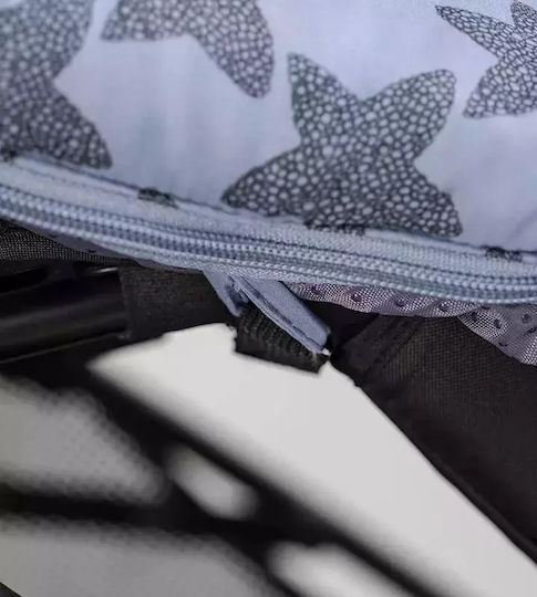 Interbaby Star Universal Stroller Footmuff Waterproof Gray with Velvet Lining 90x46cm