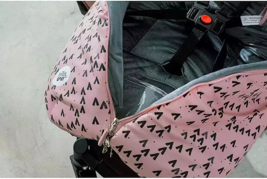 Interbaby Montan Universal Ποδόσακος Καροτσιού Ροζ με Βελούδινη Επένδυση 90x46εκ.