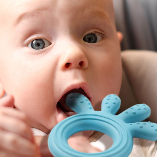 Babyono Octopus Beißring für das Zahnen aus Silikon für 0 m+