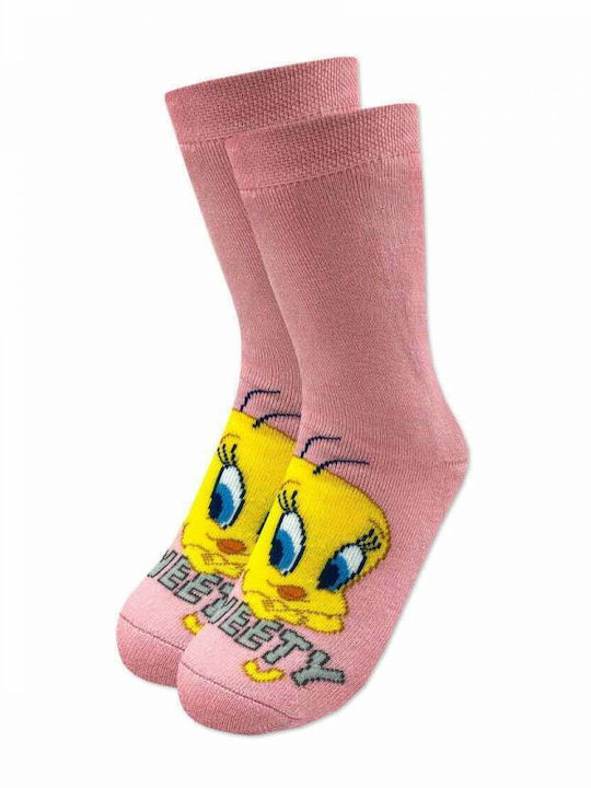 Disney Girls Knee-High Non-Slip Socks Pink