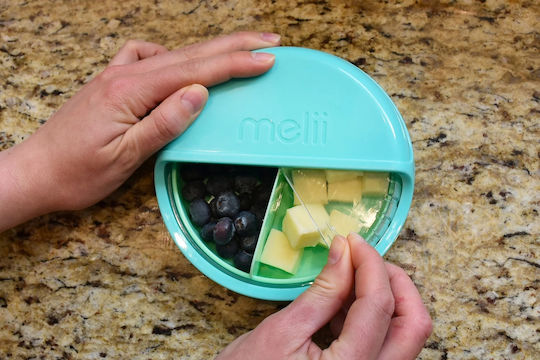 Melii Plastic Kids' Food Container 0.342lt Blue-Mint