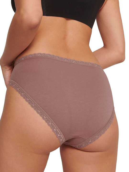 24/7 Weekend Tai Βαμβακερά Γυναικεία Slip 3Pack Μπεζ