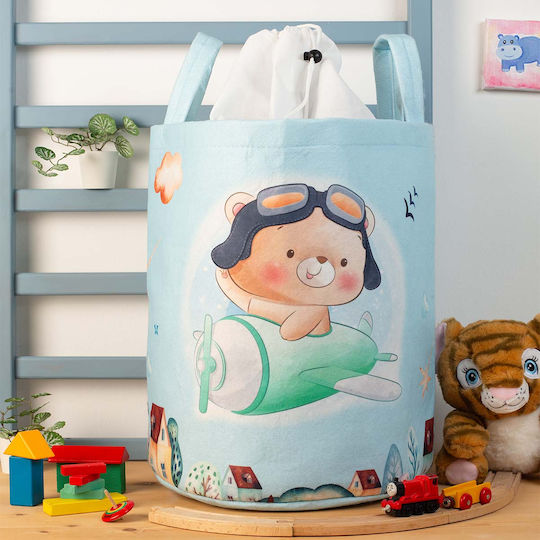 Dimcol Детска кошница за съхранение Pilot Светлосин 45x30x50см 1бр