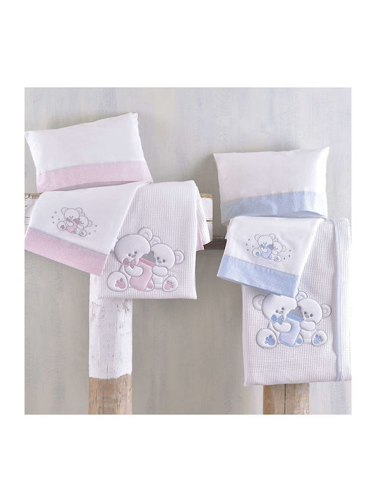 Rythmos Decke Kinderbett Cuddles Waffel Rosa 120x150cm