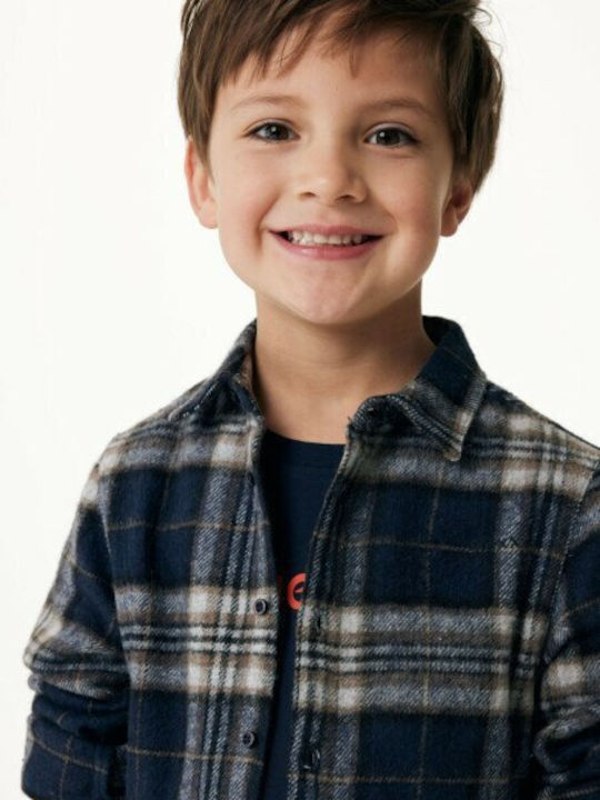 Kids Checked Shirt Long Sleeve Multicolour