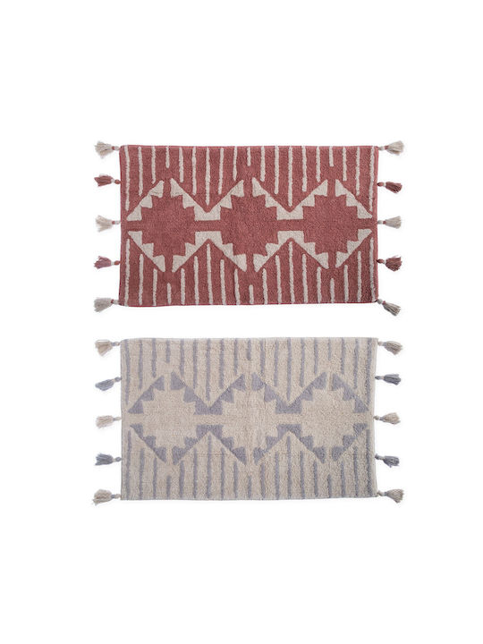 Nef-Nef Homeware Bath Mat Cotton Kleran 034007 Grey 60x90cm