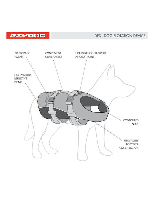 Ezydog Dog Life Jacket Waterproof XSmall