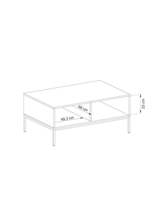 Rectangular Central Coffee Table Mono Wooden with Drawers Burgundy / Gold M103.5xL68xH46.2cm