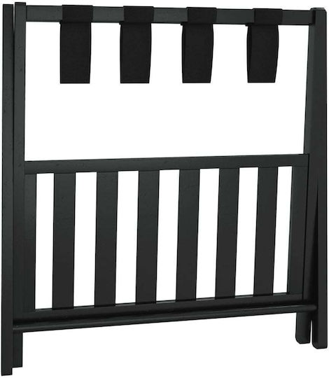 vidaXL Wooden Foldable Hotel Luggage Rack Black W68xD38xH58cm
