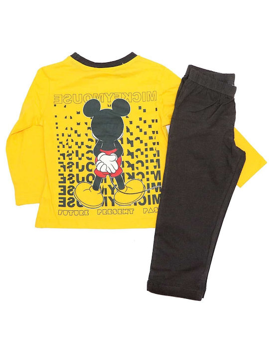 Disney Mickey Mouse Set Top & Bottom Kids Cotton Pyjamas Yellow