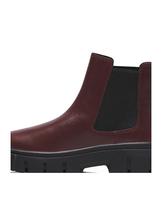 Greyfield Mid Leather Women's Chelsea Boots Burgundy