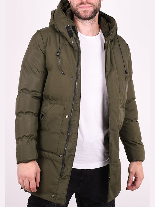 Tmk Men's Winter Puffer Jacket Khaki