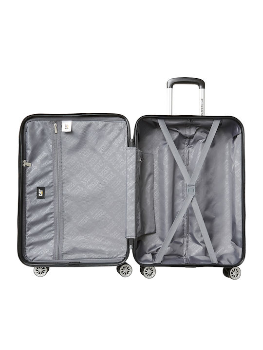 CAT Large Travel Suitcase Hard Black with 4 Wheels Height 75cm 84495-01
