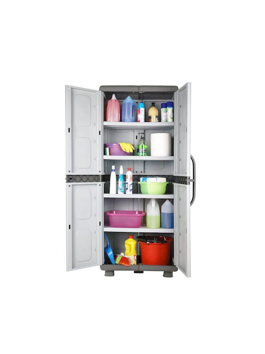 Zweiflügeliger Schrank Kunststoff mit 4 Regale 73x44x179cm
