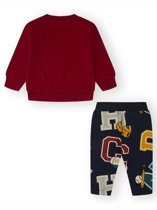 Canada House Kids Sweatpants Set Burgundy 2pcs