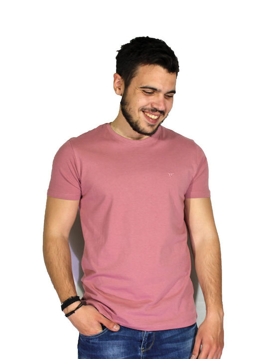 Frank Tailor Men's Short Sleeve T-shirt Pink