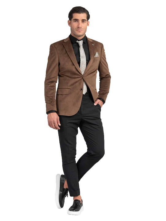 Vittorio Artist Men's Suit Jacket Brown