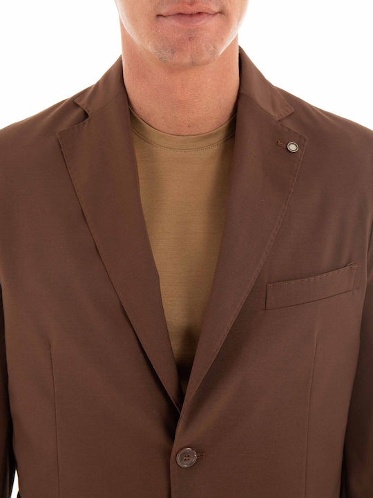 Paul Miranda Men's Suit Jacket Slim Fit Brown