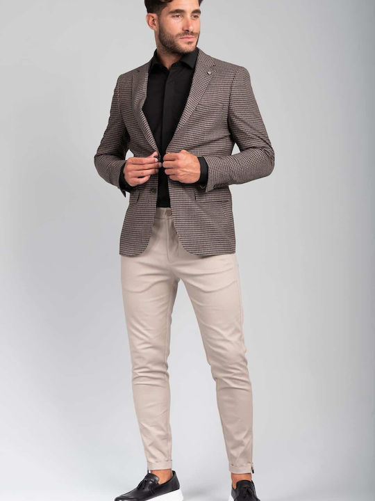 Vittorio Men's Suit Jacket Slim Fit Brown