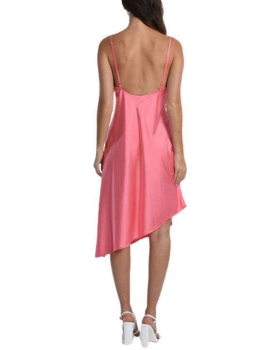 Molly Bracken Summer Mini Dress Satin Pink