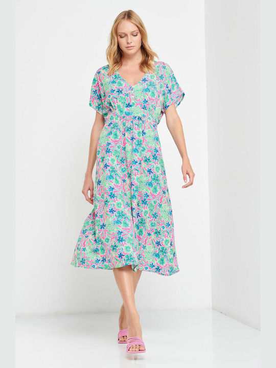 Bill Cost Sommer Midi Kleid Türkis