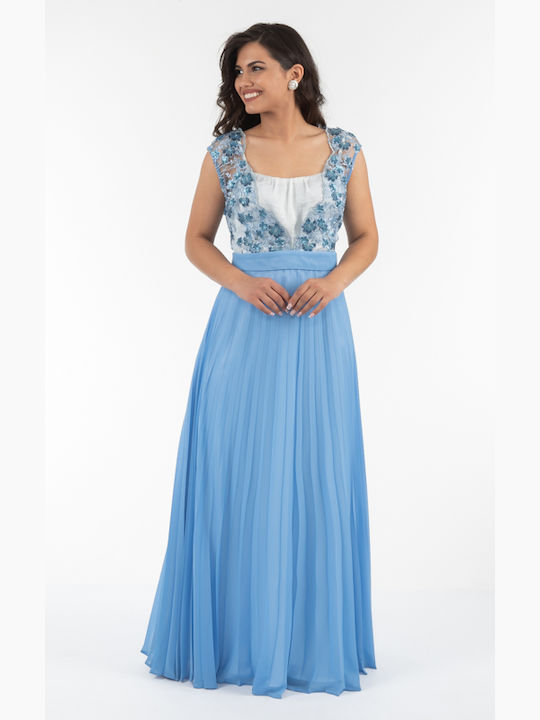Korinas Fashion Maxi Dress for Wedding / Baptism Light Blue