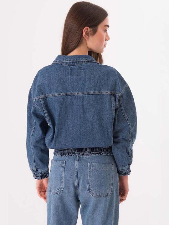 Kurz Damen Jeansjacke Blau