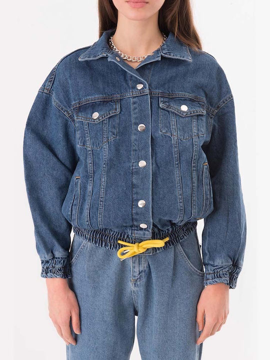 Kurz Damen Jeansjacke Blau