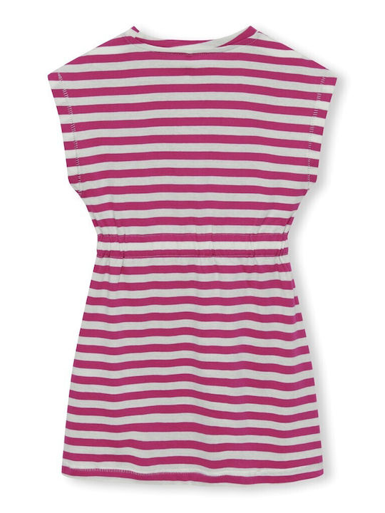 Kids Only Kids Dress Striped Short Sleeve Fuchsia