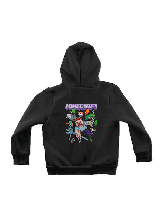 Bluză și Hanorac Pentru Copii Cardigan Cu Glugă Negru Minecraft