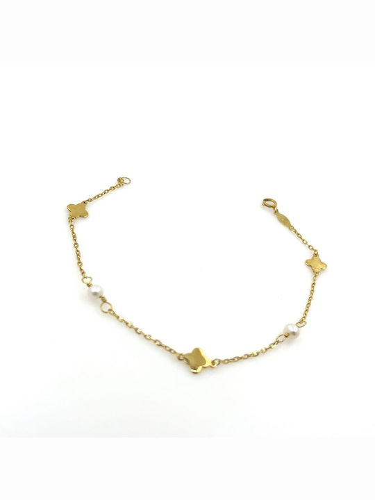 CHrysolithos Bracelet Chain made of Gold 9K with Pearls