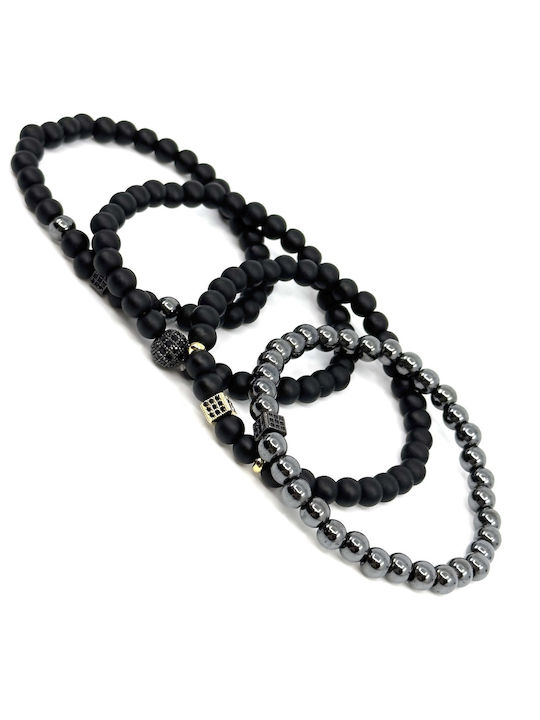 Legend Accessories Ανδρικό Σετ Βραχιόλια από Ανοξείδωτο Ατσάλι 18cm