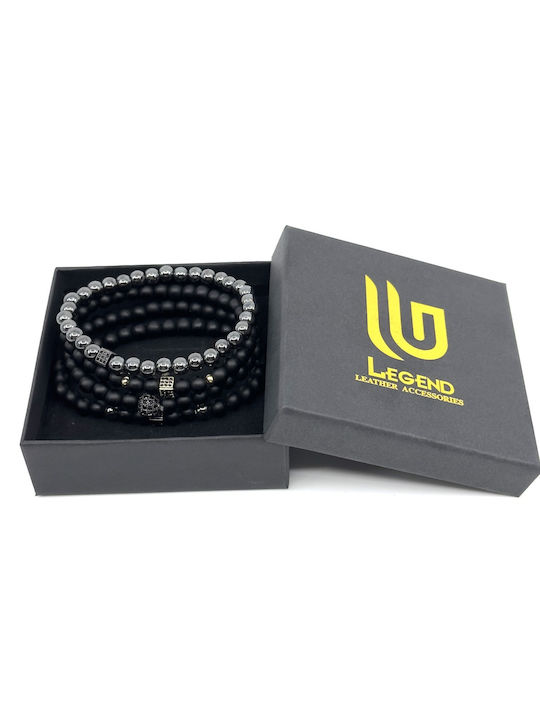 Legend Accessories Ανδρικό Σετ Βραχιόλια από Ανοξείδωτο Ατσάλι 18cm