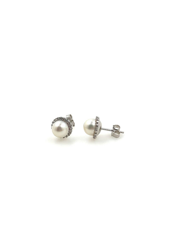 CHrysolithos Earrings made of Platinum with Stones & Pearls