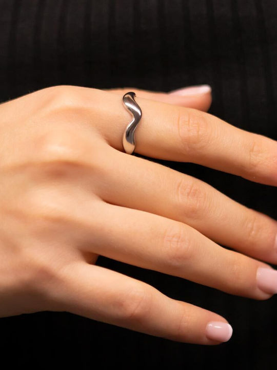 Piercing.gr Γυναικείο Δαχτυλίδι από Ατσάλι Επιχρυσωμένο