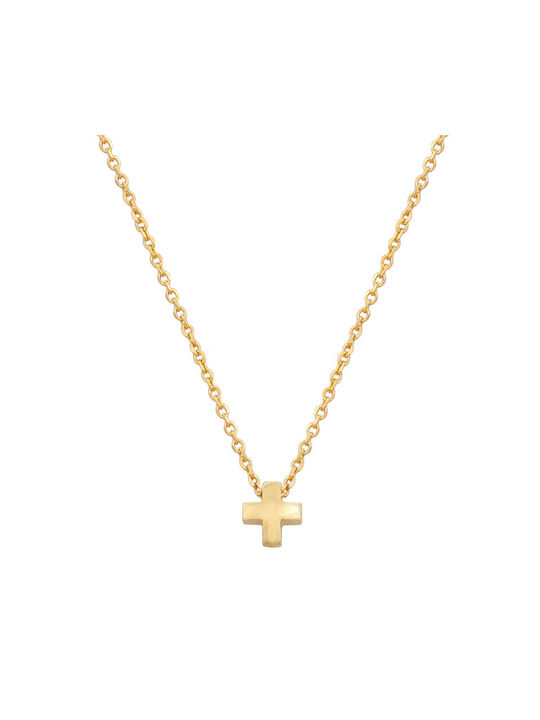 Women's Cross from Gold Plated Silver with Chain