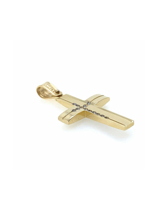 Gold Kreuz 14K Beidseitig