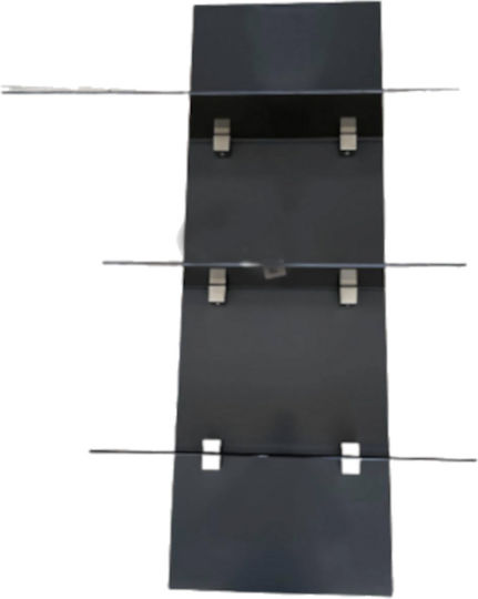 Shelf Wall with LED 80x20x20cm Black