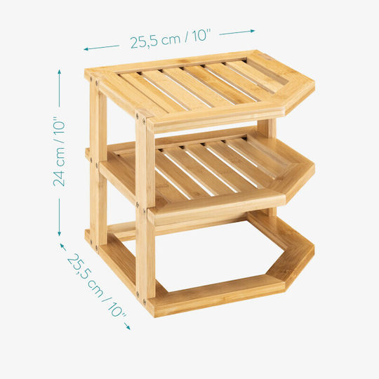 Ъглово Кафяво Стенно Рафт 25.5x25.5x24см