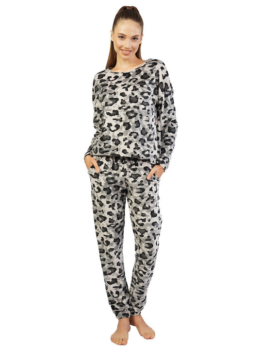 Vienetta Secret Winter Damen Pyjama-Set Samt