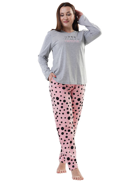 Vienetta Secret Winter Women's Pyjama Set Gray Vienetta Vienetta